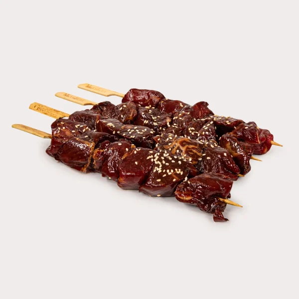 Grass-Fed Free Range Steak Skewer, Teriyaki, 4oz 4 Pack (113g Each)