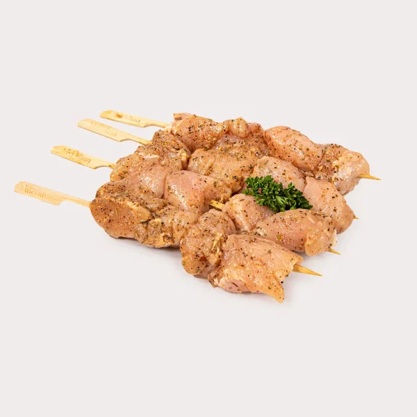 Local Free Run Chicken Breast Skewer, Souvlaki, 4oz 4 Pack (113g Each)